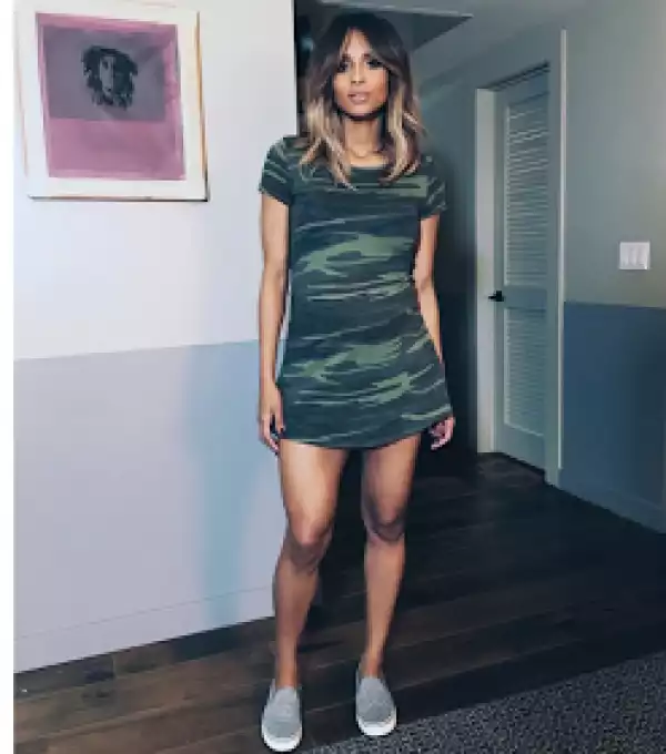 Ciara shows off her growing baby bump